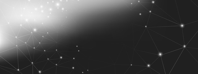 Wall Mural - abstract data flow. gray science tech network.
