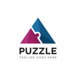 puzzle logo and icon vector illustration design template