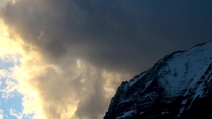 Wall Mural - Cloudy Summits While Backpacking in Torres del Paine National Park in Chilean Patagonia 