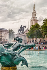 Poster - Trafalgar Square and Saint Martin on the Fields church in London