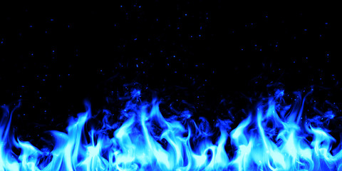 Blue fire wall concpet design. illustration.