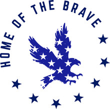 Home Of The Free Eagle Stars Circle Logo Shirt Military Badge
