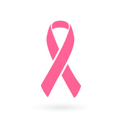 Wall Mural - Pink ribbon. Breast cancer awareness. Vector illustration, flat design