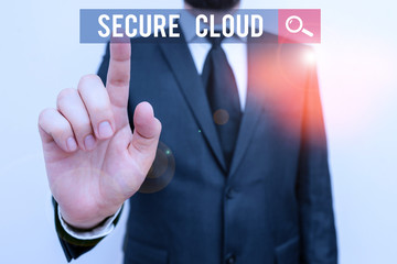 Poster - Handwriting text Secure Cloud. Conceptual photo Protect the stored information safe Controlled technology