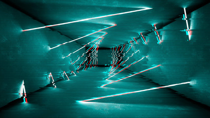 Aufkleber - Glitch template, great design for data flow illustration. Computer screen error with Vhs glitch.