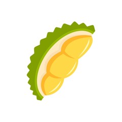 Poster - Fresh durian piece icon. Flat illustration of fresh durian piece vector icon for web design