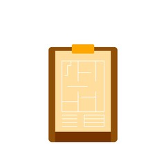 Sticker - Architect clipboard icon. Flat illustration of architect clipboard vector icon for web design