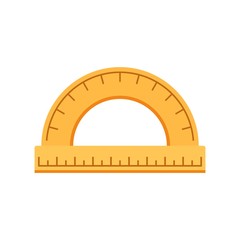 Sticker - Wood protractor icon. Flat illustration of wood protractor vector icon for web design