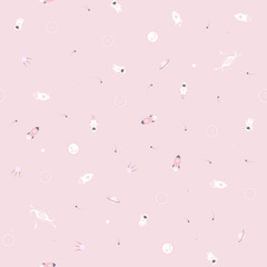 Wall Mural - vector space exploration seamless pattern, endless background design