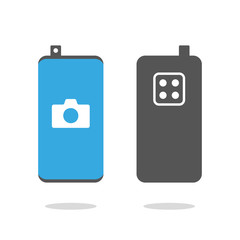 Canvas Print - Smartphone with retractable selfie camera and four camera on the back side. Flat icon, technology and phone, modern smartphone sign, vector graphics. EPS 10.