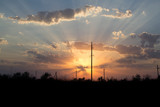 Fototapeta Na ścianę - Sunny sunset above the ground.