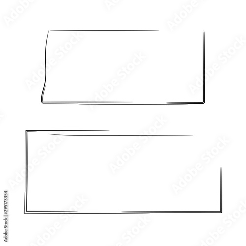 set of frames with uneven ends.  vector illustration isolated on a white back...