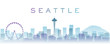 Seattle Transparent Layers Gradient Landmarks Skyline