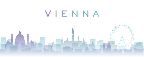 Wall Mural - Vienna Transparent Layers Gradient Landmarks Skyline