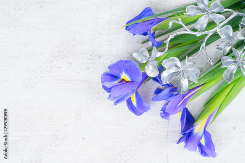 Fresh iris flowers