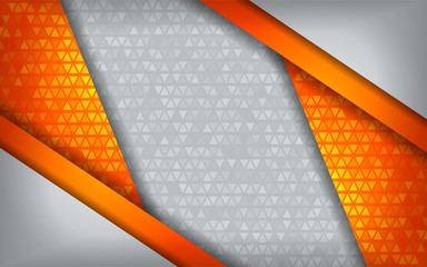 Wall Mural - modern abstract orange tech white with overlap background.