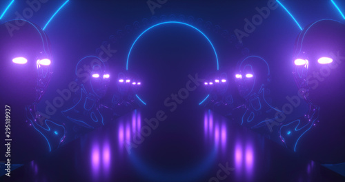 Cuadros en Lienzo abstract cyberpunk neon backdrop
