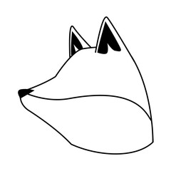 Wall Mural - cartoon fox head icon, flat design