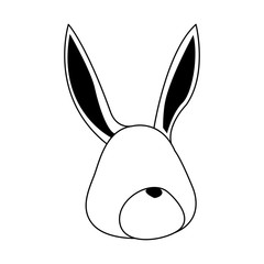 Canvas Print - cartoon rabbit head icon