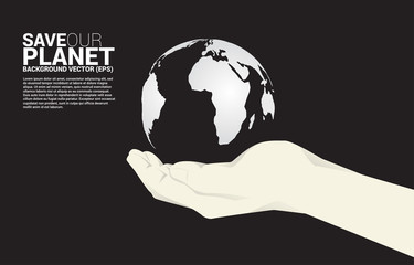 Aufkleber - World globe in human hand. background for take care and save the world.