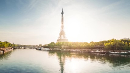 Wall Mural - hyper lapse, Eiffel tower, Paris, France