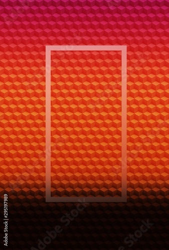 Cube red orange geometric 3D pattern background, modern 3d.