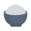 bowl with rice icon, flat design
