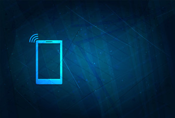 Wall Mural - Smartphone network signal icon futuristic digital abstract blue background