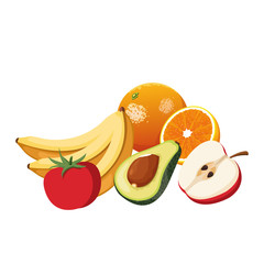 Sticker - avocado and healthy fruits design