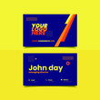 modern business card design with vibrant bold color graphic background, oblique line pattern fluid background