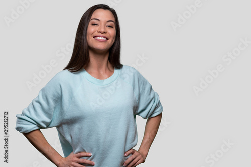 Cuadros en Lienzo Proud and accomplished young woman smiling with pride, confidence, high self est