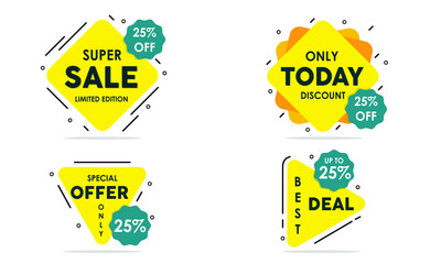 Wall Mural - Collection of Label Sale Template Design for Advertising text, banner,  social media post and tag . Vector Illustration EPS 10