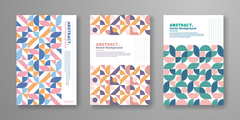 Poster - Retro geometric covers design. Abstract background with three option can us for poster, cover, and others
