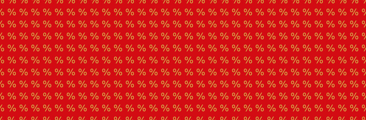 Poster - red background with percent motif, suitable for promotion of products, advertisements, packaging cov