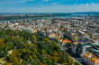 Aerial view of downtown Belgrad Serbia with the Danube