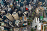 Fototapeta Miasta - Top down view of Hong Kong city
