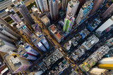 Fototapeta Miasto - Top Down view of Hong Kong city