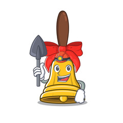 Sticker - Miner christmas bells isolated in the cartoon