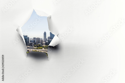 Fotografía Effect of torn paper hole