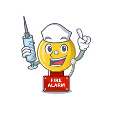 Poster - Nurse fire alarm isolated with the mascot