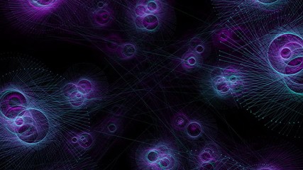 Wall Mural - abstract cosmic stylized lines and circles evolve and rotate then fade to black
