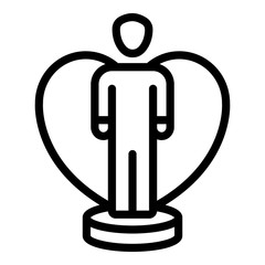 Poster - Man loyalty program icon. Outline man loyalty program vector icon for web design isolated on white background