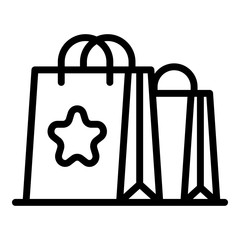Poster - Bonus shop bag icon. Outline bonus shop bag vector icon for web design isolated on white background
