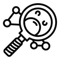 Poster - Chemical magnify glass icon. Outline chemical magnify glass vector icon for web design isolated on white background