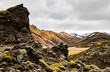 Island Landmannalaugar Landschaft Vulkane Lava Gestein Moos Farben Panorama Wildnis Friðland að Fjallabaki Schneeschmelze Mittsommer Offroad heiße Quellen Geothermie
