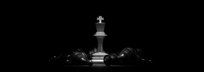 business concept design with chess pieces. 3d illustration