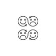 Changing emotions, moody, mood booster. Vector icon template
