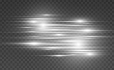 Aufkleber - Vector light special effect. Luminous stripes on a transparent background.
