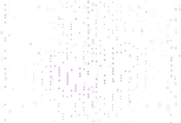 Light Pink vector pattern with Digit symbols.