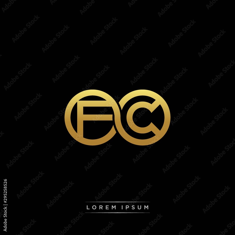 FC initial letter linked circle capital monogram logo modern template ...